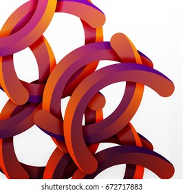 Modern 3d geometrical style background, arch circular lines. Vector template