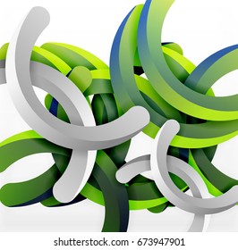 Modern 3d geometrical style background, arch circular lines. Vector template