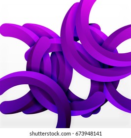 Moderner 3D-geometrischer Hintergrund, kreisförmige Bogenlinien. Vektorgrafik-Vorlage
