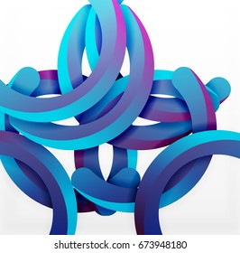 Modern 3d geometrical style background, arch circular lines. Vector template