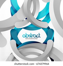 Moderno fondo de estilo geométrico 3d, líneas circulares en arco. Plantilla de vector
