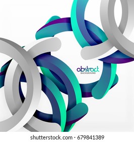Modern 3d geometrical style background, arch circular lines. Vector template