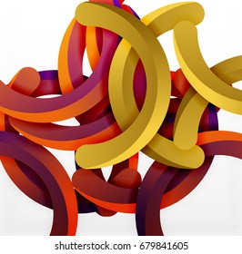 Modern 3d geometrical style background, arch circular lines. Vector template