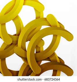 Modern 3d geometrical style background, arch circular lines. Vector template