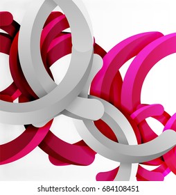 Modern 3d geometrical style background, arch circular lines. Vector template
