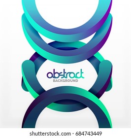 Modern 3d geometrical style background, arch circular lines. Vector template