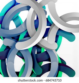 Modern 3d geometrical style background, arch circular lines. Vector template