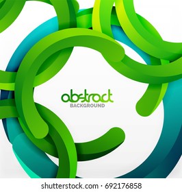Modern 3d geometrical style background, arch circular lines. Vector template