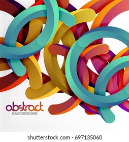 Modern 3d geometrical style background, arch circular lines. Vector template