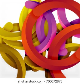 Modern 3d geometrical style background, arch circular lines. Vector template