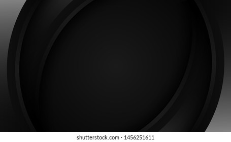 Modern 3d geometry shapes black lines with silver borders on dark background. Luxurious bright silver lines with metal effect style. Vector Illustration