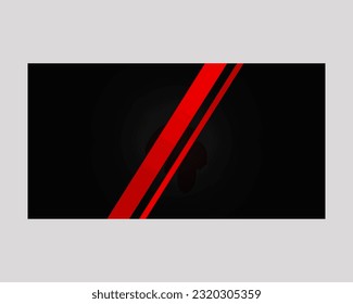 Geometría 3d moderna forma líneas negras con bordes rojos sobre fondo oscuro, diseño vectorial, líneas rojas brillantes y lujosas con efecto metálico. Ilustración vectorial