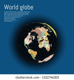 Modern 3d globe world map concept