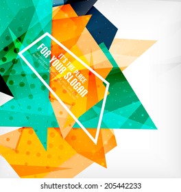 Moderne 3D-glänzende Dreiecke in verschiedenen Farben mit Textur und Lichteffekten. Broschüren, Hintergrunddesign mit Kopienraum
