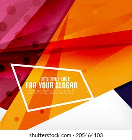 Modern 3d glossy overlapping triangles in different colors with texture and light effects. Business brochure background design with copyspace