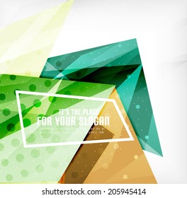 Moderne 3D-glänzende Dreiecke in verschiedenen Farben mit Textur und Lichteffekten. Broschüren, Hintergrunddesign mit Kopienraum
