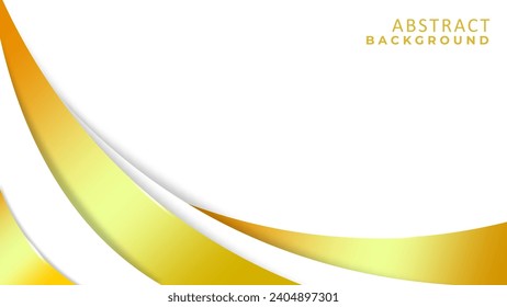 Modern 3d gold ribbon background in luxury style