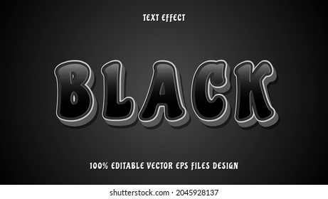 Modern 3d Gradient Black Bold Fully Editable Text Effect Design Template. Effect Saved In Graphic Style