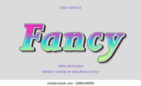 Modern 3d Gradient Colorful Word Fancy Editable Text Effect Design Template. Effect Saved In Graphic Style