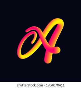 Moderner 3D-Farbverlauf-Letter A. Typografisches minimalistisches Element
