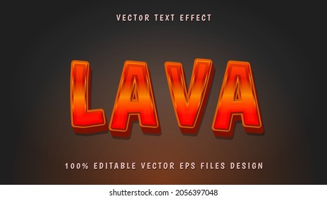 Plantilla de diseño de efecto de texto editable de degradado de 3d de degradado rojo de Word Lava moderno. Efecto guardado en estilo gráfico