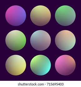 Modern 3d gradient set with round abstract backgrounds. Colorful fluid covers for calendar, brochure, invitation, cards. Trendy soft color. Template with round gradient set for screens and mobile app