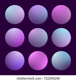 Modern 3d gradient set with round abstract backgrounds. Colorful fluid covers for calendar, brochure, invitation, cards. Trendy soft color. Template with round gradient set for screens and mobile app