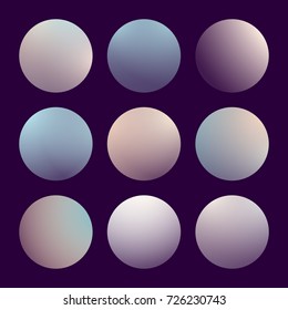 Modern 3d gradient set with round abstract backgrounds. Colorful fluid covers for calendar, brochure, invitation, cards. Trendy soft color. Template with round gradient set for screens and mobile app