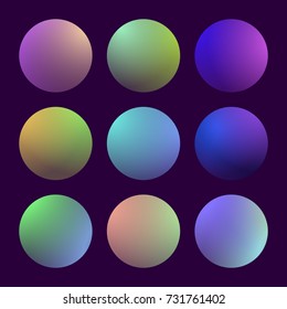 Modern 3d gradient set with round abstract backgrounds. Colorful fluid covers for calendar, brochure, invitation, cards. Trendy soft color. Template with round gradient set for screens and mobile app