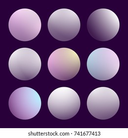 Modern 3d gradient set with round abstract backgrounds. Colorful fluid covers for calendar, brochure, invitation, cards. Trendy soft color. Template with round gradient set for screens and mobile app