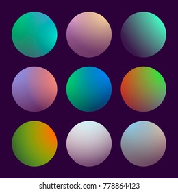 Modern 3d gradient set with round abstract backgrounds. Colorful fluid covers for calendar, brochure, invitation, cards. Trendy soft color. Template with round gradient set for screens and mobile app