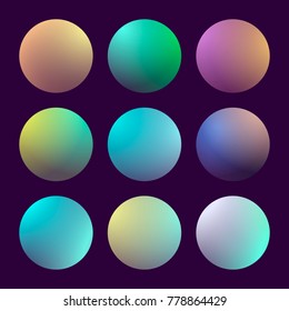 Modern 3d gradient set with round abstract backgrounds. Colorful fluid covers for calendar, brochure, invitation, cards. Trendy soft color. Template with round gradient set for screens and mobile app