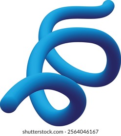 Modern 3D Gradient Shape with Fluid Spiral and Bright Wavy Organic Design