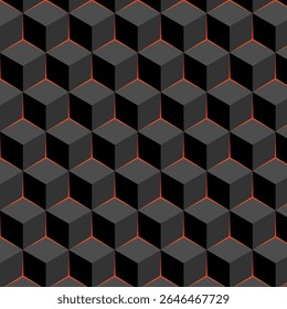 Modern 3d hexagon seamless vector pattern