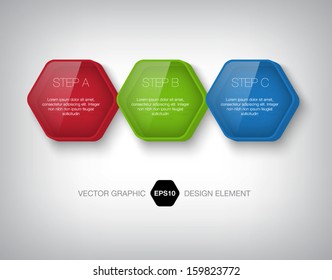 Modern 3d hexagonal transparent glass infographic boxes. Numbered banners. Glossy badges. Can be used for website and promotion. Clean design layout template. - Powered by Shutterstock - Get 15% off with code: PIKWIZARD15