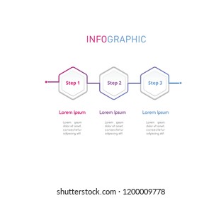 Modern 3D infographic template with 3 steps. Business circle template with options for brochure, diagram, workflow, web design. Vector illustration