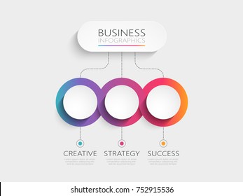 Modern 3D infographic template and 3 steps  Business circle template and options for brochure  diagram  workflow  timeline  web design  Vector EPS 10