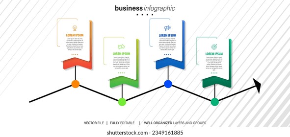 Modern 3D infographic template with 4 steps. Business circle template with options for brochure, diagram, workflow, timeline, web design. Vector EPS 10
