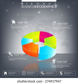 Modern 3d infographic template. Can be used for workflow layout, diagram, chart, number options, web design. Vector illustration