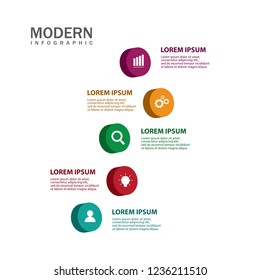 Modern 3d infographic vector
