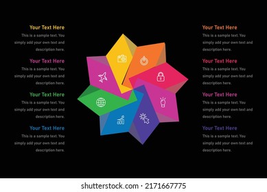 Modern 3d infographics options.8 Slaid