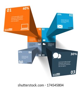Modern 3d infographics for web, banners, mobile applications, layouts etc. Vector eps10 illustration