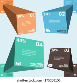 Modern 3d infographics for web, banners, mobile applications, layouts etc. Vector eps10 illustration