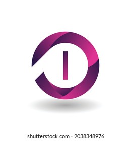 Diseño moderno de logotipo 3D para letras I.