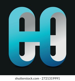 Logotipo moderno del monograma de la letra N 3D – estilo del color del degradado