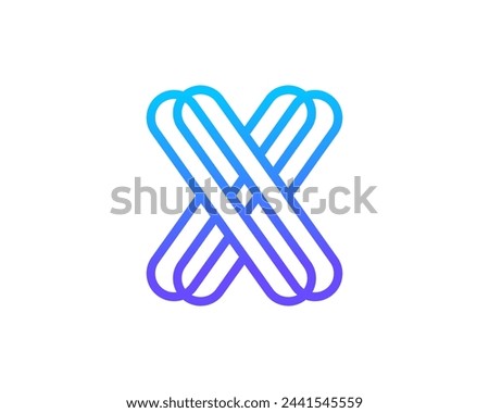 Modern 3d Letter X logo design template for branding
