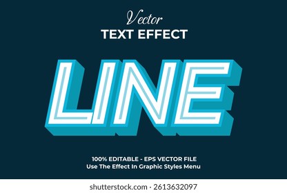 Modern 3D Line Text Effect – Editable EPS Vector Typography Style