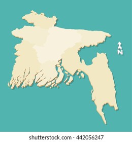 Modern 3D Map of Bangladesh 