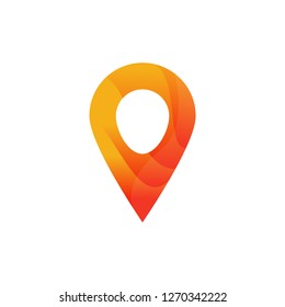 Modern 3D map pointer, map pin icon. Modern flat design vector logo