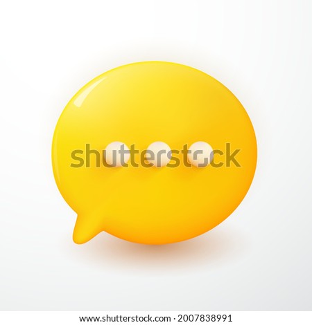 modern 3D Minimal yellow chat bubbles on white background. concept of social media messages. 3d render illustration
